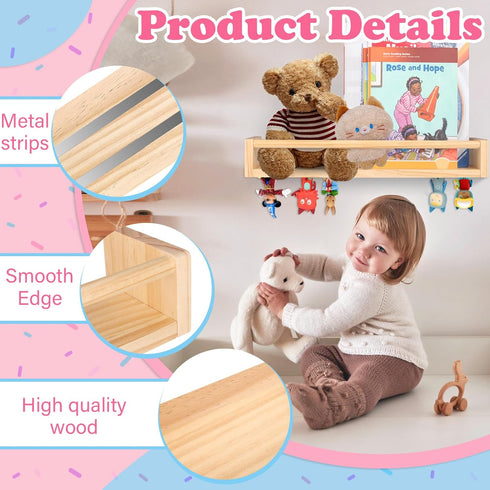 Book Floating Shelf for Toniebox Organizer Storage Floating Shelves, Floating Book Shelves for Wall Compatible
