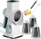 KEOUKE Rotary Cheese Grater with Handle, Vegetable Cheese Shredder Slicer for Kitchen, 3 Changeable Blades