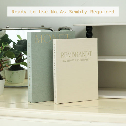 HMMSTR Decor-Set 2 Modern Coffee Table Books-Decorative Books for Home of Linen Fake Books Decorative Boxes-Faux Book