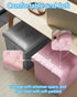 17 inches Storage Ottoman Foot Stool, Folding Ottoman with Storages, Velvet Storage Bench with Side Pocket, Foot Rest
