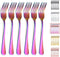 Kyraton 6 Pieces Rainbow Dinner Fork Set - Stainless Steel 8.17 Inch Colorful Titanium Plating Silverware