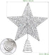 Christmas Tree Topper Star, Callenbach LED Metal Light Up Xmas Decorations, 10 inches Silver Glitter Ornaments