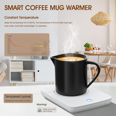 Misby Mug Warmer, Coffee Warmer for Desk Auto Shut Off Coffee Lovers Gift Ideas, Smart Coffee Cup Warmer