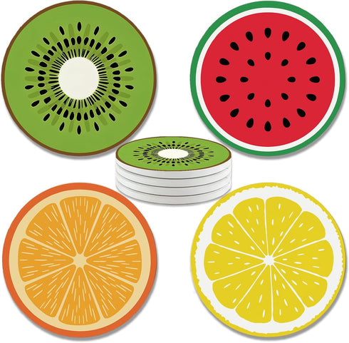 zcyhtqp , Funny Absorbent Round Ceramic Stone Coasters Set of 4 with Cork
