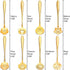 Chengu 8 Pieces Flower Coffee Tea Spoons Stainless Steel Sugar Spoons Set, 8 Different Patterns (Gold)