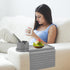 Couch Cup Holder Tray, Large Arm Table Tray with 360° Rotated Phone Holder, 3 in 1 Bamboo Sofa Armrest Organizer