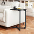 NEFROM Set 2, ET-X-BK2 C-Shaped End Tables, Sofa TV Trays of Small Couch Side Table for Living Room, Bedroom, Bedside