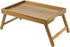 VaeFae Acacia Bed Table Tray, Wooden Breakfast Tray with Folding Legs, Bed