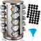 dasaka Rotating Spice Rack Organizer with Jars(20Pcs), Seasoning Organizer for Cabinet, Kitchen Spice