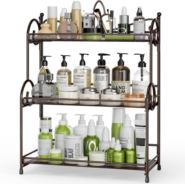 EKNITEY Bathroom Organizer Shelf Countertop - Kitchen Counter Organizer 3 Tier Bathroom