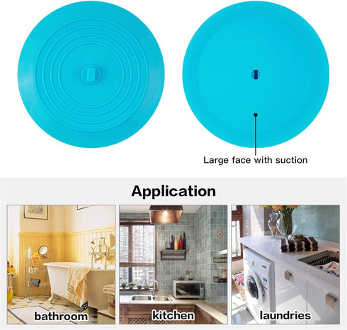 tifanso 2 Pack 6” Bathtub Drain Cover Stopper, Large Silicone Suction Hair Stopper, Bathroom Accessories