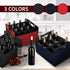 12 Bottle Wine Carrier - Collapsible Premium Felt Tote with Handles for Travel, Party, Picnic, Black
