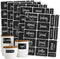 Talented Kitchen 128-Piece Chalkboard Pantry Labels for Containers - 2 x 3 in Black, Water-Resistant Preprinted White