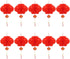 10 Pcs Chinese New Year Lanterns, Red Lanterns Set for Spring Festival Wedding Decoration (25 Cm/10")