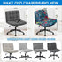 Levoberg Armless Armless #3 Criss Cross Office Desk Chair Cover Slipcovers Printed Vanity Desk Chair Covers Cross