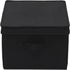 Household Essentials Large Fabric Storage Box with Lid, Black, Set of 2.