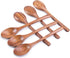 8 Inch Wooden Spoon Set, 6PCS Long Handle Mixing Spoons for Cooking, Stirring Sauce, and Soup