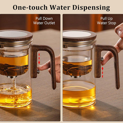 800ml/27.1oz Enchant Tea Pot - Witchcraft Magic Glass Teapot, Magnetic Water Separation Design, Borosilicate Infuser