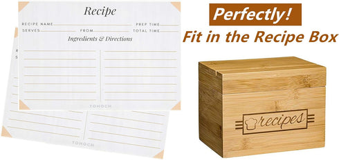 4x6 Recipe Card Protectors, 105 PACK - Thick Clear Recipe Card Covers with 56 Divider Labels, Plastic Sleeves