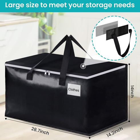 Extra Large Moving Boxes-Moving Bags with Zipper, Carrying Handles and Tag Pocket-Moving Supplies for Space Saving-Totes for Storage - for moving, Storage, Camping and Travel 93L-4 Pack by EpicTotes