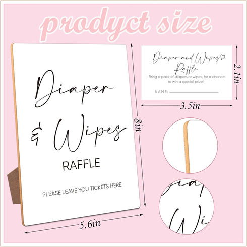 Mysrin Bingo,1 50 Set Diaper And Wipes Raffle Baby Shower Games,Baby Shower Decorations,Baby Shower Signs,Gender Reveal