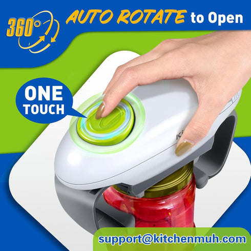 Higher Torque Electric Jar Opener for Seniors with Arthritis, Hands Free Battery Operated, White