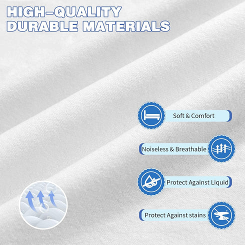 18" (60'' 80'') Queen Mattress Protector, Waterproof Mattress Cover with Deep Pocket Bed Cover, Fitted Sheet Style