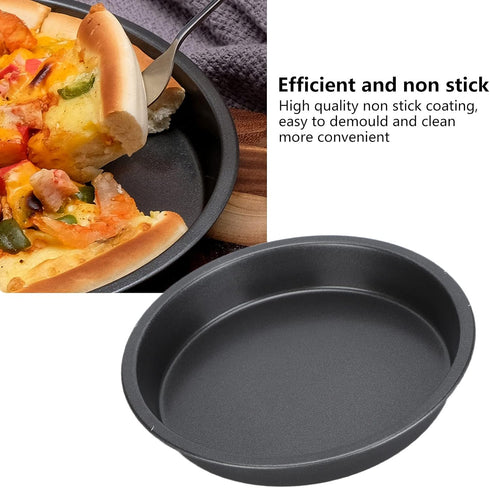 2Pcs Pizza Pan, Carbon Steel Non Stick Deep Baking Pan, Round Pizza Bakeware Sheet Set for Kitchen Oven (9 in)