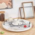 Wooden Lazy Susan, 18 Inch Large Turntable Organizer, Whitewashed Wood Serving Tray for Kitchen Essentials Storage