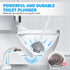 Toilet Plunger and Brush Set, Silicone Bowl Brush and Heavy Duty Toilet Plunger with Ventilated Holder, 2-in-1 Toilet Brush and Plunger Combo for Bathroom Deeply Cleaning (1, White & Grey01) by TRENTI