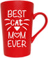Funny Cat Mom Coffee Mug, 12 Oz - Best Cat Mom Ever Gifts from Daughter or Son, Red