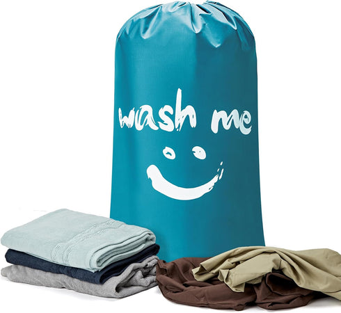 HOMEST XL Wash Me Travel Laundry Bag 2 Pack, Dirty Clothes Organizer, Holds 4 Loads, Fits Laundry Hamper or Basket