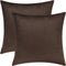 Mixhug Set of 2 Cozy Velvet Square Decorative Throw Pillow Covers, Coffee Brown, 18 x 18 Inches for Couch and Bed