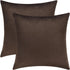 Mixhug Set of 2 Cozy Velvet Square Decorative Throw Pillow Covers, Coffee Brown, 18 x 18 Inches for Couch and Bed