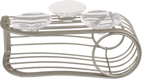 Spectrum Diversified Ashley Dish Brush & Sponge Holder for Kitchen Sink, Stylish Organizer with Suction Cups