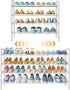 Gewudraw Shoe Rack for Closet,4 Tier Shoe Organizer, 28 Metal Shelf Can