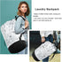 White Marble Laundry Bag, Large Heavy Duty Backpack for College Students, Washable with Shoulder Straps