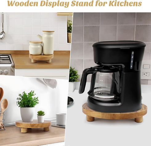 SPHOSWHP Brown,3PCS Wooden Plant Stands,Wood Risers Indoor Outdoor for Decor,Wooden Stool Display Stand for Home Table