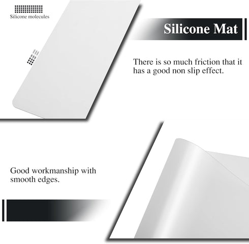 YACEYACE Large Silicone Mats for Kitchen Counter, 2Pcs 25"x 17" Frosted Silicone Craft Mats, Heat Resistant