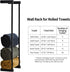 Towel Racks for Bathroom, NEWRAIN Wall Mounted Stainless Steel Organizer, Matte Black Rolled Towel Storage Wall-Mounted