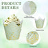 Whaline 200Pcs Sage Green Gold Dots Tulip Cupcake Liners, Greaseproof Muffin Baking Liners for Party Decor
