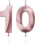 Birthday Candles Numeral Cake Topper Decoration for 10th Birthday Party Wedding Anniversary Celebration Supplies - Rose