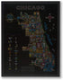 Neon Neighborhood Map of Chicago Poster, Chicago Gift and Wall Art