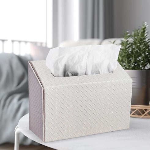 Dining,Kitchen,Bathroom(1-White) LIZIMANDU Hand Towels Box Cover,PU Leather Tissue Box Cover Holder Compatible