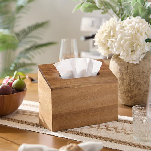YANGQIHOME Acacia Hand Towel Box Cover Compatible with Kleenex Disposable Paper Hand Towels, Wall Mounted Paper Towel