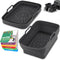 ddLUCK 2Pcs Air Fryer Silicone Liners for Ninja SL401/DZ401/DZ550 8-10 QT, Reusable Baking Tray with Cheat Sheet