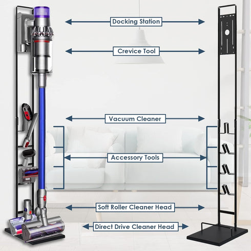 Vacuum Stand for Dyson V15 V11 V10 V8 V7 V6 with Wheels, Heavy Base Metal Bracket Holder for Storage