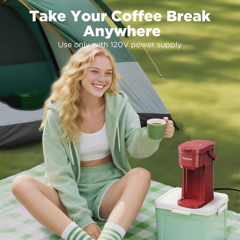 6 12 Oz 120V, Tastyle Single Serve One Cup Coffee Maker, for K Cups and Grounds, Mini Coffee Maker with Portable