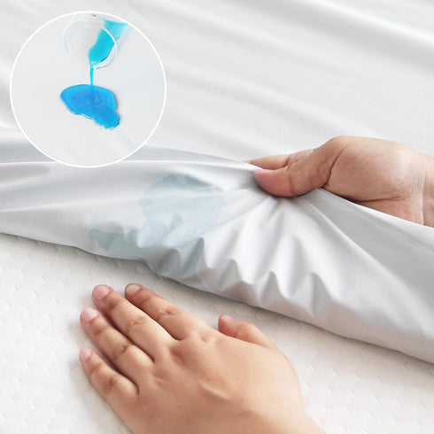 Magik & Kover 2 Pack 14" Full Size Mattress Protector Waterproof Cover, Waterproof Bed Full Fitted Sheet Only, Machine