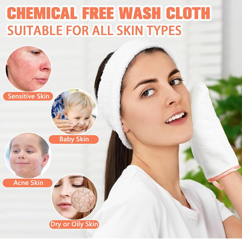 PHOGARY 8 Pack 6x9in Microfiber Wash Mitts for Face Body, Super Soft Absorbent Coral Fleece Facial Cloths Bath Shower